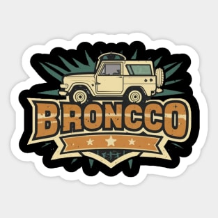 1987-1991 Ford Bronco w/Tires retro vintage Sticker